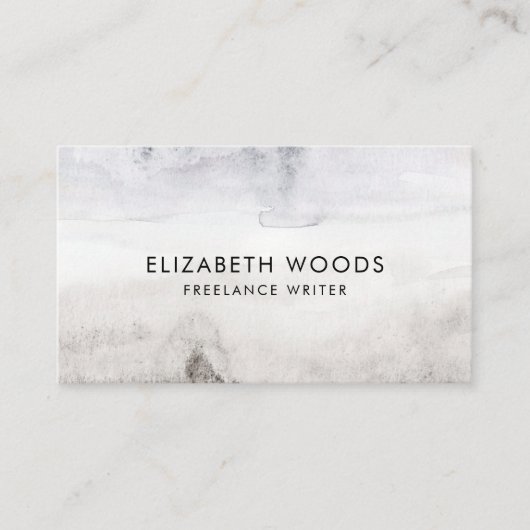 ビーチ 砂浜 水彩抽象 ベージュ プロフェッショナル 名刺 (正面)