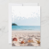 ビーチ、砂、シーシェル結婚ズ 招待状 (裏面)