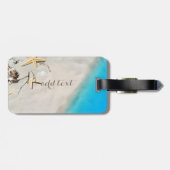 ビーチ，砂，シーセル，シースターパーソナライズされた,-4 ラゲッジタグ (裏面横)