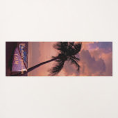 ビーチ、砂、手のひら、日没、ボートのメッセージやる気を起こさせる ヨガマット (裏面(横))