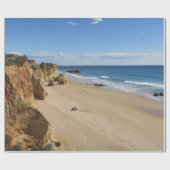 ビーチ，空，海，水，休暇，雲，青， ラッピングペーパー (フラット)