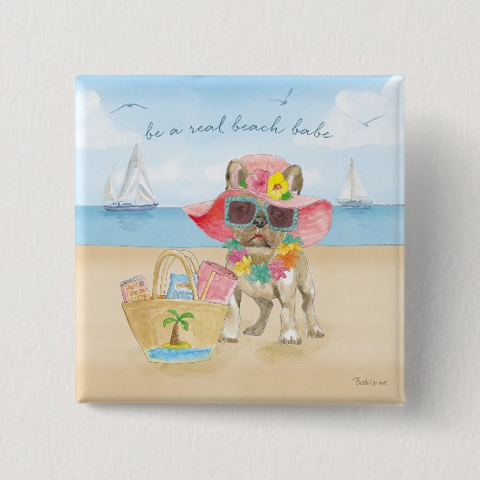 ビーチ 缶バッジ (正面)