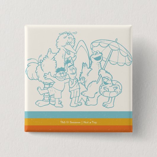 ビーチ 缶バッジ (正面)