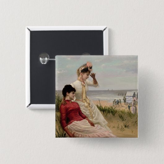 ビーチ 缶バッジ (正面&裏面)