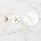 ビーチ、航海のゴールドサンドドル、ヒトデ コンフェッティ (正面)