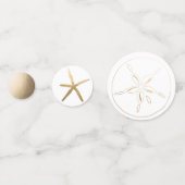 ビーチ、航海のゴールドサンドドル、ヒトデ コンフェッティ (裏面)