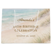 ビーチ 誕生日 海辺 ラージペーパーバッグ (正面)