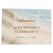 ビーチ 誕生日 海辺 ラージペーパーバッグ (裏面)