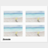 ビーチ 長方形シール (シート)