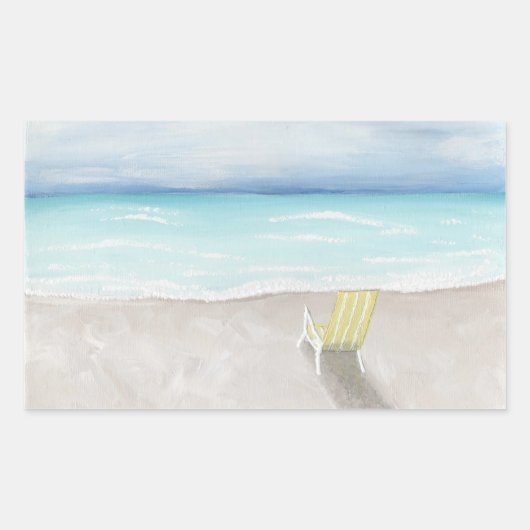 ビーチ 長方形シール (正面)