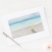 ビーチ 長方形シール (封筒)