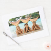 ビーチ 長方形シール (封筒)