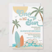 ビーチ 1歳誕生日パーティー招待状 招待状 (正面)