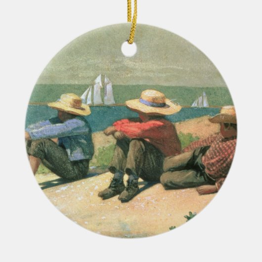 ビーチ、1875年(w/c) セラミックオーナメント (正面)