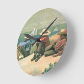 ビーチ、1875年(w/c) ラウンド壁時計 (傾斜)