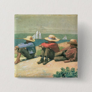ビーチ、1875年(w/c) 缶バッジ