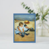 ビーチ(1884年)のメリーCassatt子供 ポストカード (スタンド正面)