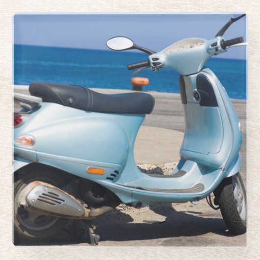 ビーチ| Ephesus、トルコのスクーター ガラスコースター (正面)