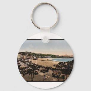 ビーチ、San Sebastian、スペインのヴィンテージPhotochrom キーホルダー