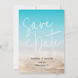 ビーチ「Save the Date」結婚式招待状 招待状
