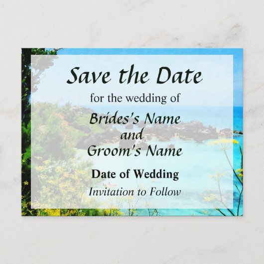 ビーチat St. George Bミューダ日付を保存 案内ポストカード (正面)