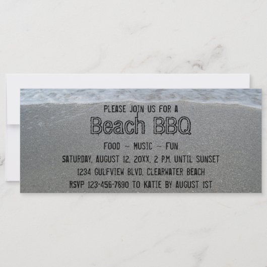 ビーチBBQパーティーの招待状 招待状 (正面)