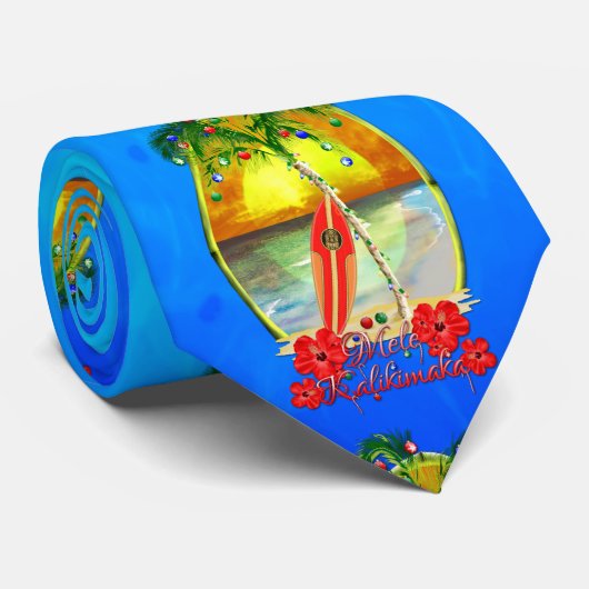 ビーチMele Kalikimaka ネクタイ (ロール)