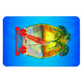 ビーチMele Kalikimaka マグネット (横)