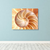 ビーチNautilus Shell Art Canvas Print キャンバスプリント (インサイチュ (ウッドフロア))