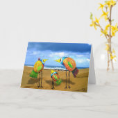ビーチNotecardの鳥 カード (黄色い花)