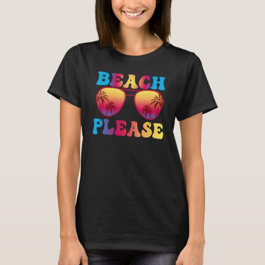 ビーチpleaseサングラスハワイビーチハローサマー tシャツ (正面)