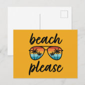 ビーチpleaseサングラスレトロ シーズンポストカード (正面/裏面)