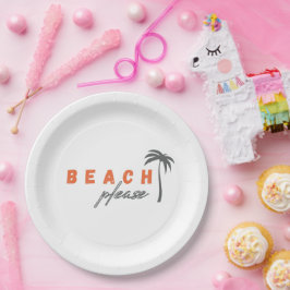 ビーチpleaseヤシの木紙プレートパーティー ペーパープレート