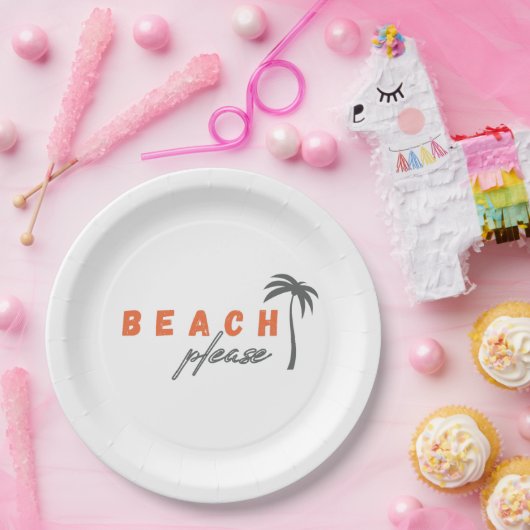 ビーチpleaseヤシの木紙プレートパーティー ペーパープレート (パーティー)