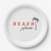 ビーチpleaseヤシの木紙プレートパーティー ペーパープレート (正面)