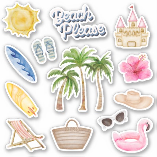 ビーチPlease Warm Summer Sticker Pack シール (正面)