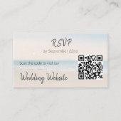 ビーチRSVPと結婚のWebサイトQRコードエンクロージャ エンクロージャーカード (正面)