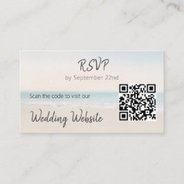 ビーチRSVPと結婚のWebサイトQRコードエンクロージャ エンクロージャーカード