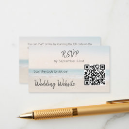 ビーチRSVPと結婚のWebサイトQRコードエンクロージャ エンクロージャーカード
