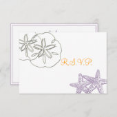 ビーチRSVP招待状 出欠カード (正面/裏面)