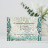 ビーチRSVP結婚の返信カードシーホース 出欠カード (スタンド正面)