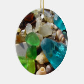 ビーチSeaglassは瑪瑙の貝のギフトを飾ります セラミックオーナメント (右)