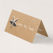 ビーチStarfish、写真Save The Date Card 名刺 (正面)