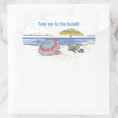 ビーチUMBRELLASスタンプ(4) 楕円形シール (バッグ)