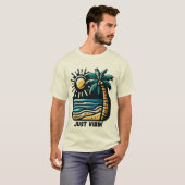 ビーチVibes Tシャツ – エステティック海サンセット (正面フル)