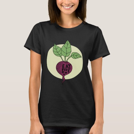 ビーツ野菜ヴィーガン植物性食品ヘルシーフード Tシャツ (正面)