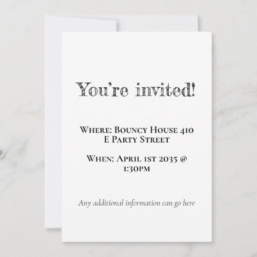 ビーツ アンド ビースト 招待状 (裏面)