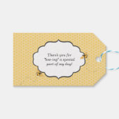 ビーテーマハニカム金ゴールド&グレー ギフトタグ (正面(横))