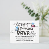 ビーテーマ性別リビールポストカード招待状 ポストカード (スタンド正面)