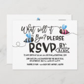 ビーテーマ性別リビールポストカード招待状 ポストカード (正面/裏面)